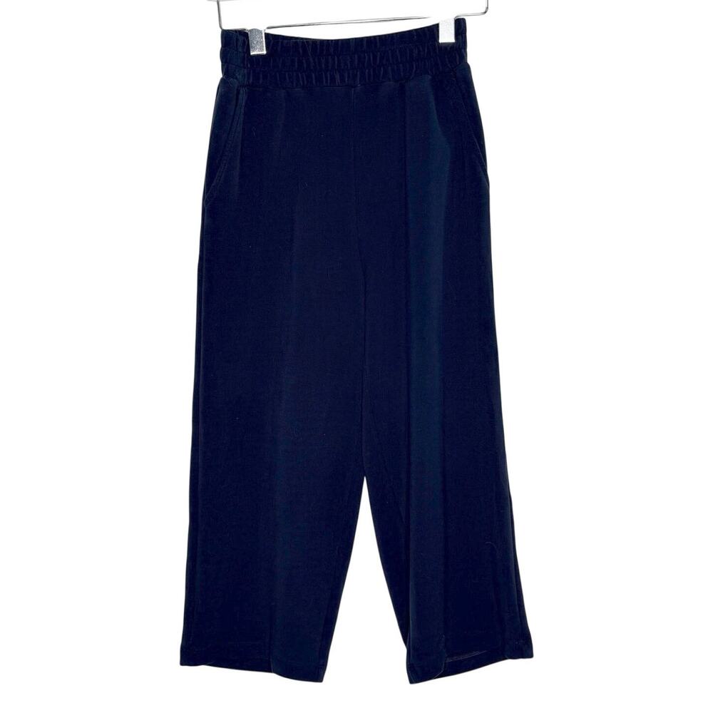 Varley The Relaxed Pant XS Wide Leg 23" Navy Doublesoft Cropped Pull On Comfort